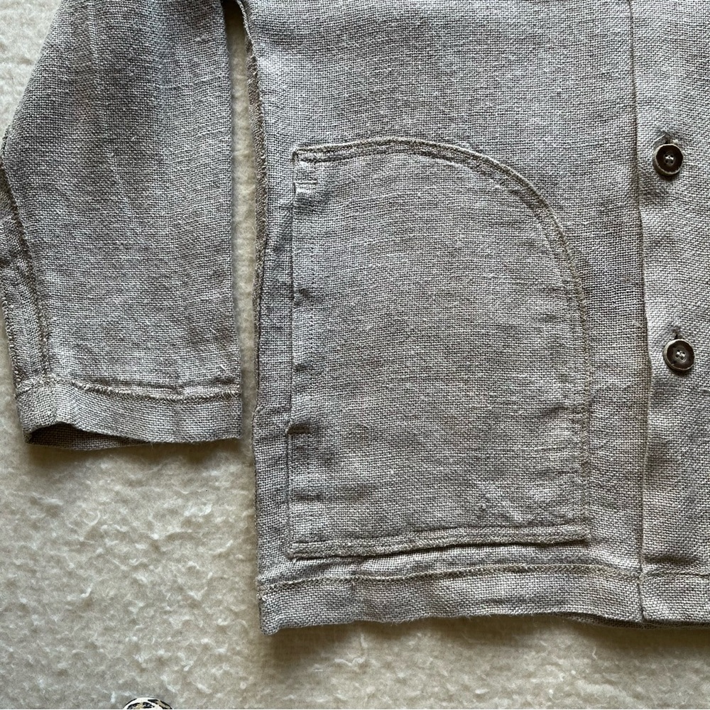Liz wear 100% Linen Beige / cream color buttons down women’s jacket size small - Picture 6 of 10